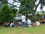 Geoff teaching outside